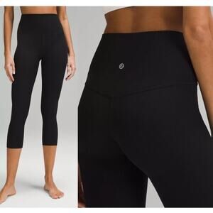 Lululemon Align Ribbed High-Rise Crop 23" Leggings in Black